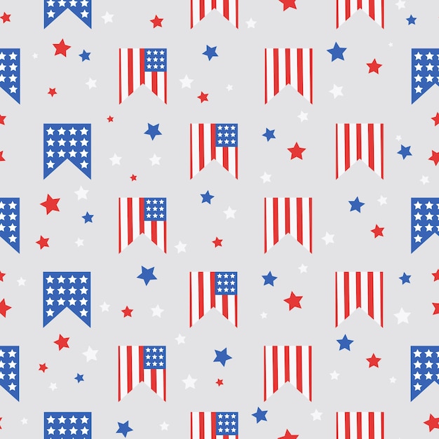 Seamless pattern with flag USA