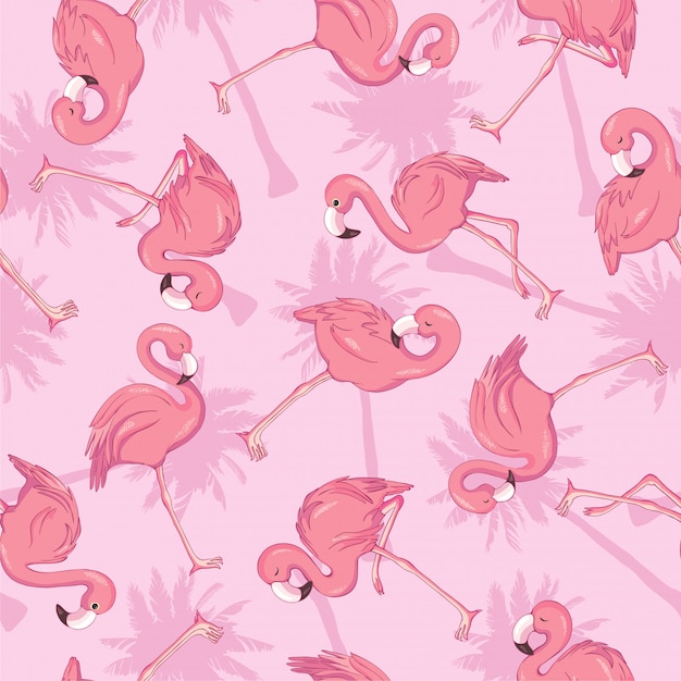 seamless pattern with flamingos