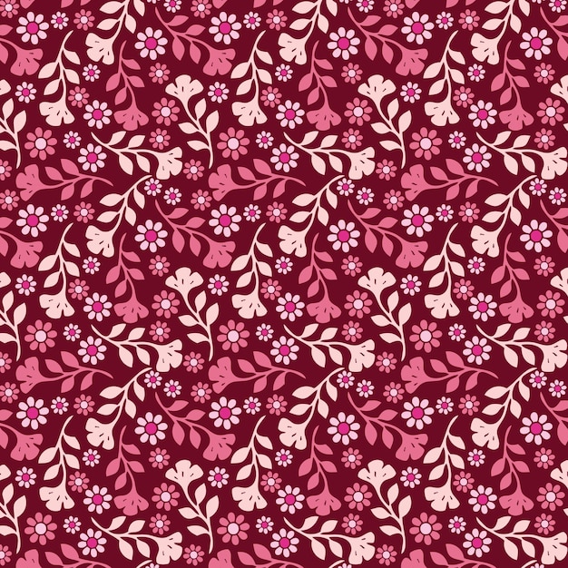 꽃과 귀여운 색의 완벽한 패턴