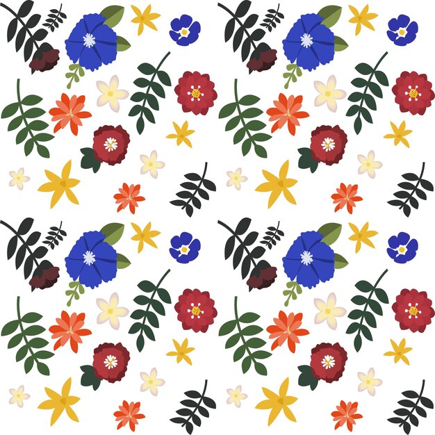 Seamless pattern with floral elements