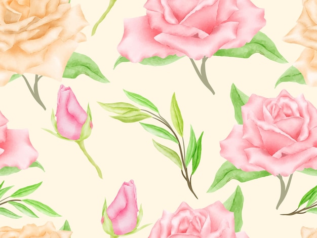 Seamless pattern with floral watercolor