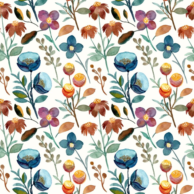 Premium Vector | Seamless pattern with floral watercolor