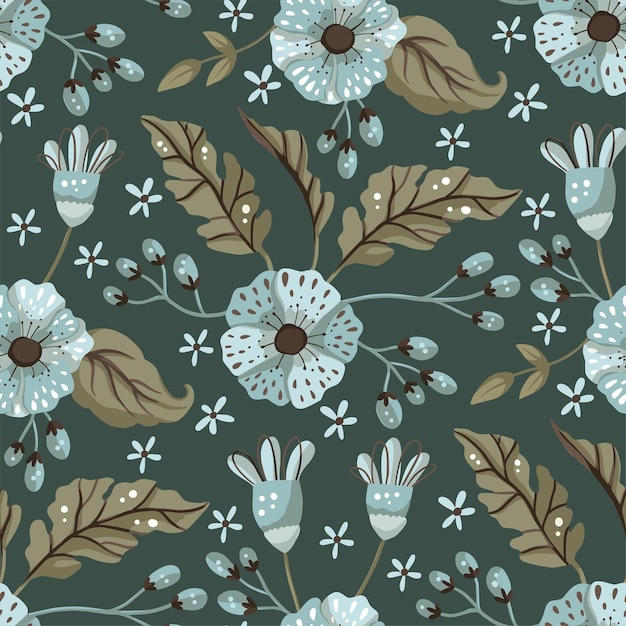 Seamless pattern with flower vector