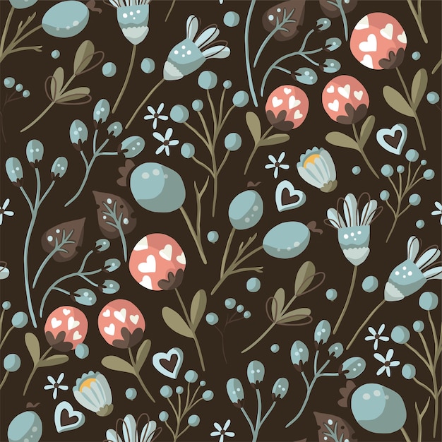 Vector seamless pattern with flower vector