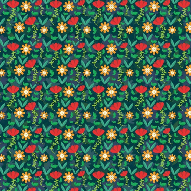 a seamless pattern with flowers and butterflies