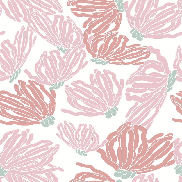 Vector seamless pattern with flowers floral vector background print design