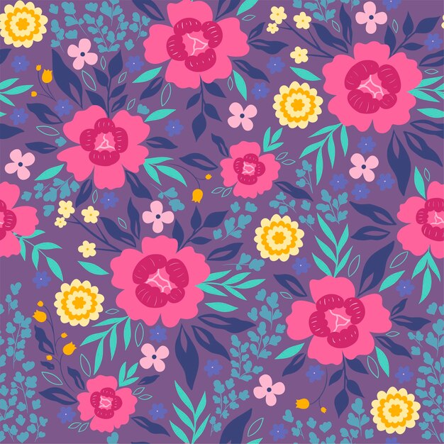 Seamless pattern design for wrapping paper, wallpaper, fabric, decorating  and backdrop. Illustration of repeating image with flower in pastel color.  21588241 Stock Photo at Vecteezy