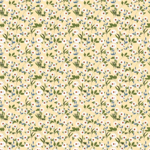 Vector a seamless pattern with flowers and leaves.