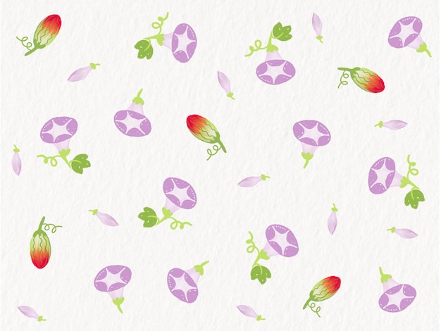 seamless pattern with flowers morning glory