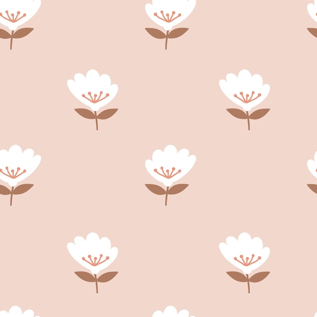 Vector seamless pattern with flowers vector