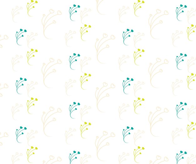 Seamless pattern with flowers on a white background.