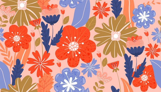 Seamless pattern with flowers.