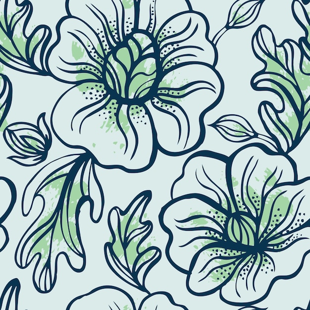 Seamless pattern with flowers