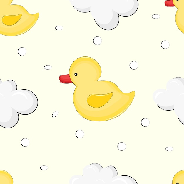 Seamless pattern with foam and duck