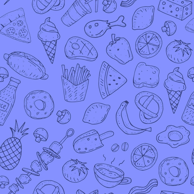 Seamless pattern with food