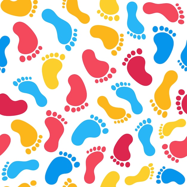 Vector seamless pattern with footprint vector illustration