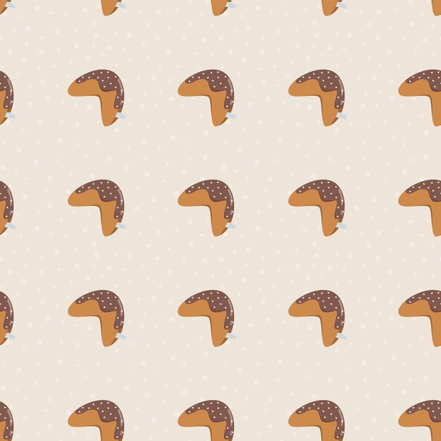 Seamless pattern with fortune biscuits with chocolate