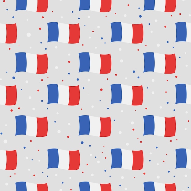 Vector seamless pattern with france flag