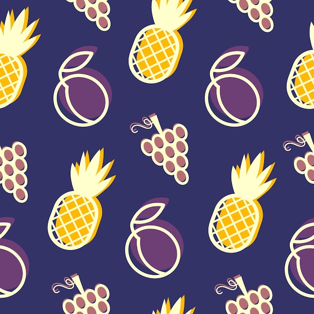 Seamless pattern with fruit icons