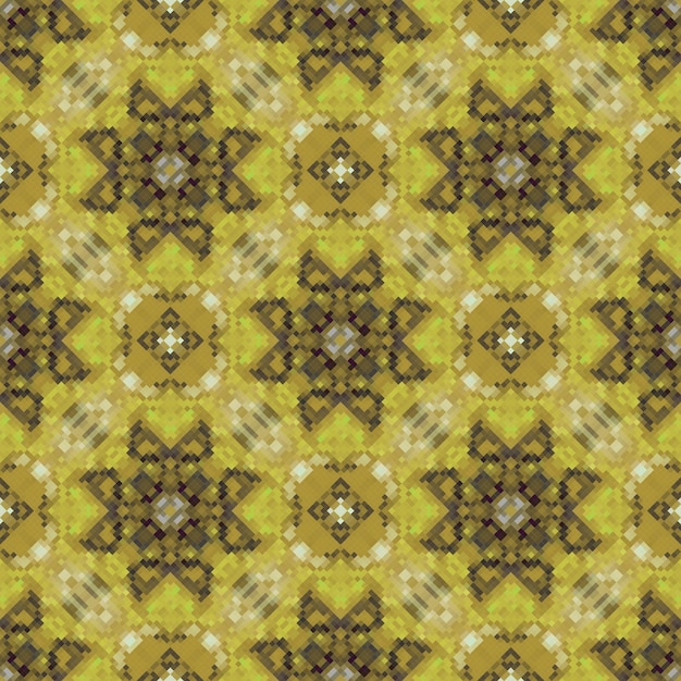 A seamless pattern with a geometric design in purple, orange, and yellow colors.