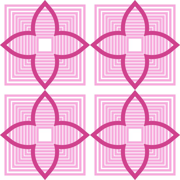 Vector seamless pattern with geometric figures vector illustration pink and white colors