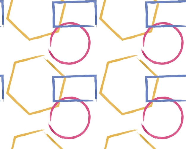 기하학적 모양으로 원활한 패턴 벡터 밝은 색상의 수채화 그림