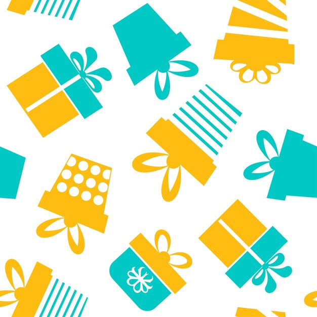Vector seamless pattern with gift box
