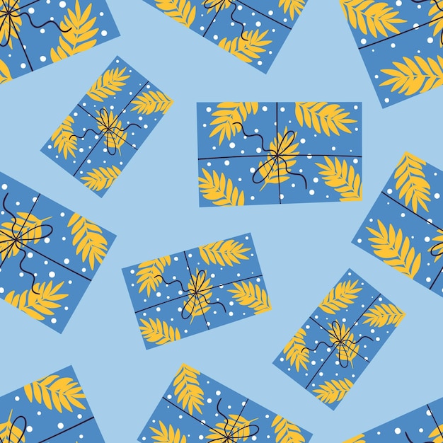 Vector a seamless pattern with gifts
