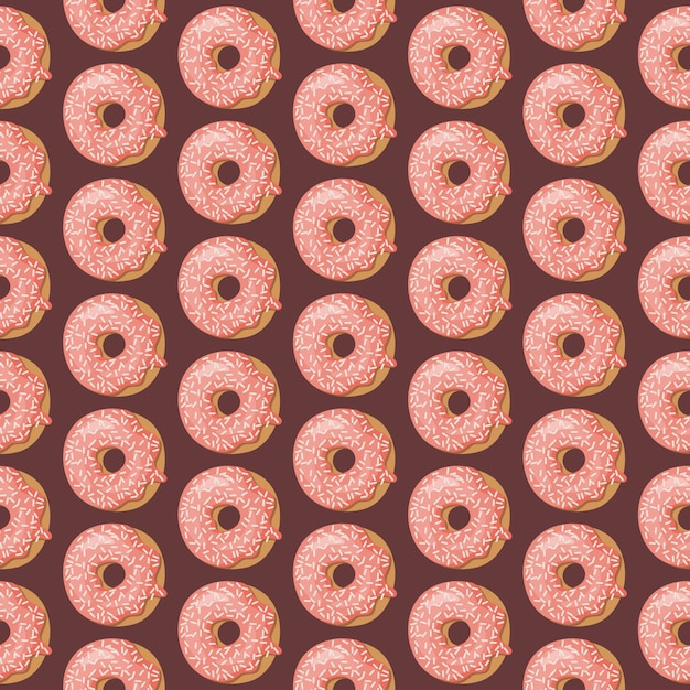 Seamless pattern with glazed donuts.