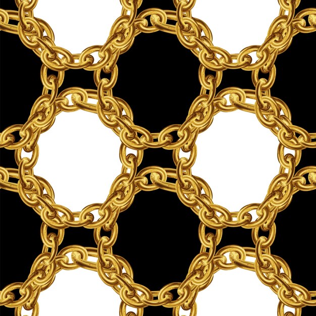 Vector seamless pattern with gold chain for fabric design baroque golden vector illustration