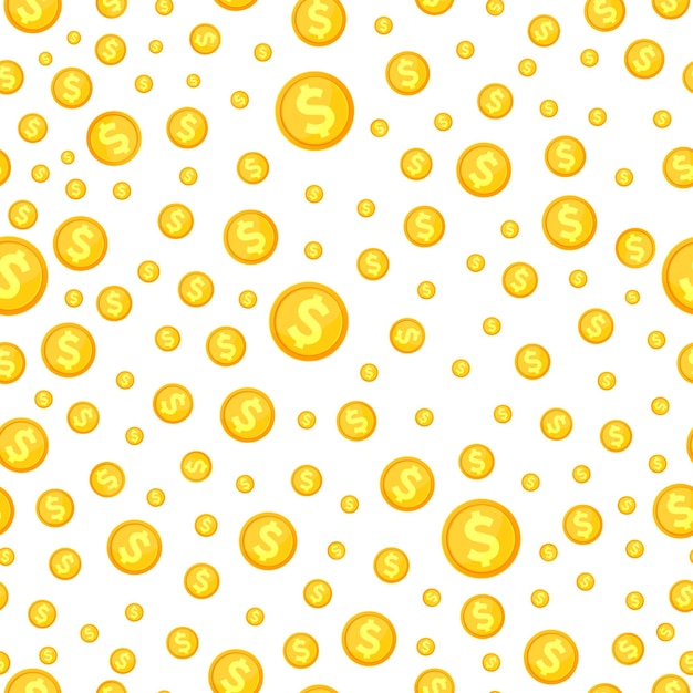 Seamless pattern with golden coins Shopping poster design template Store sale background loading