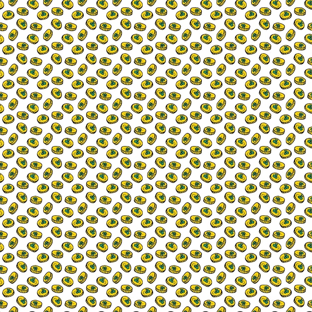 Seamless pattern with golden coins