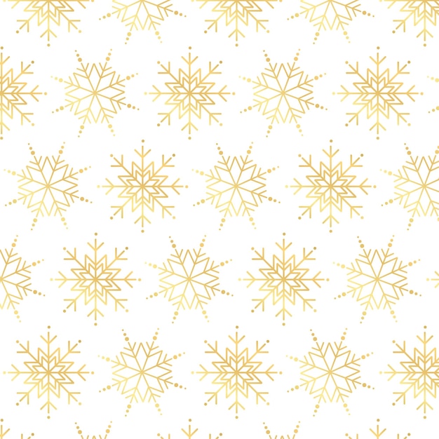 Seamless pattern with golden snowflakes