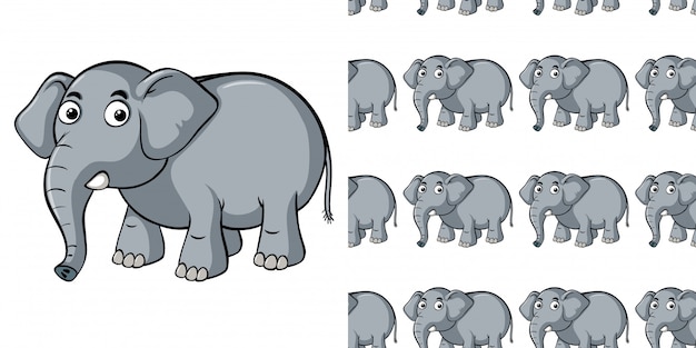 seamless pattern with gray elephant