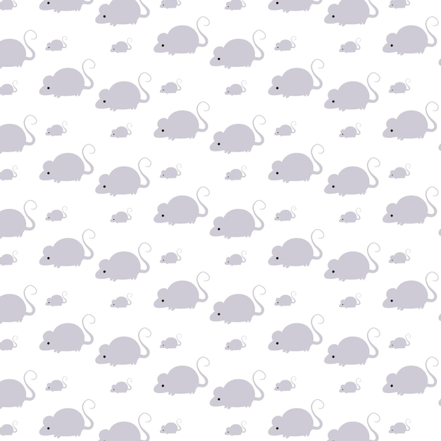 A seamless pattern with gray mice.