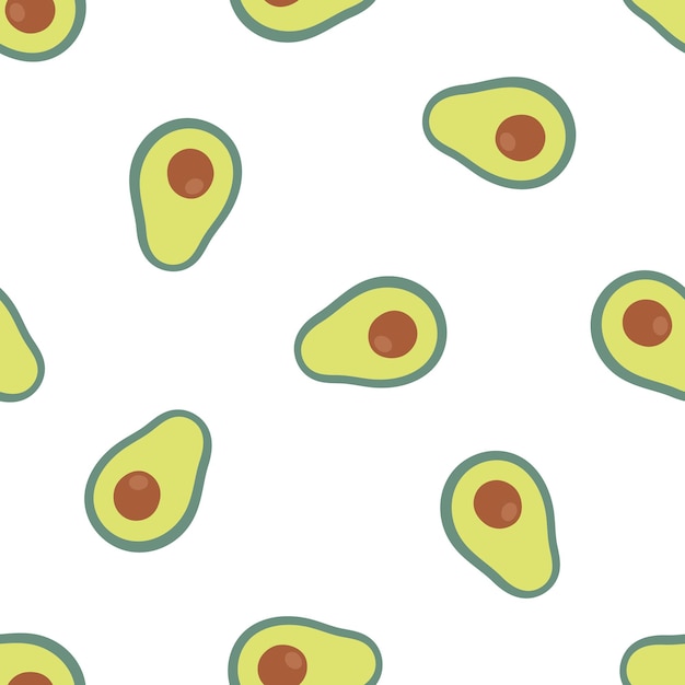 Seamless pattern with green avocados