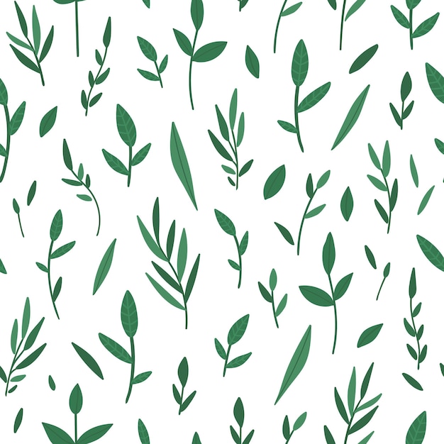 緑の枝とシームレスなパターン