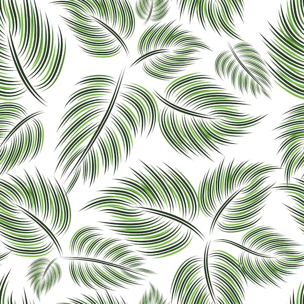 Vector seamless pattern with green leaf