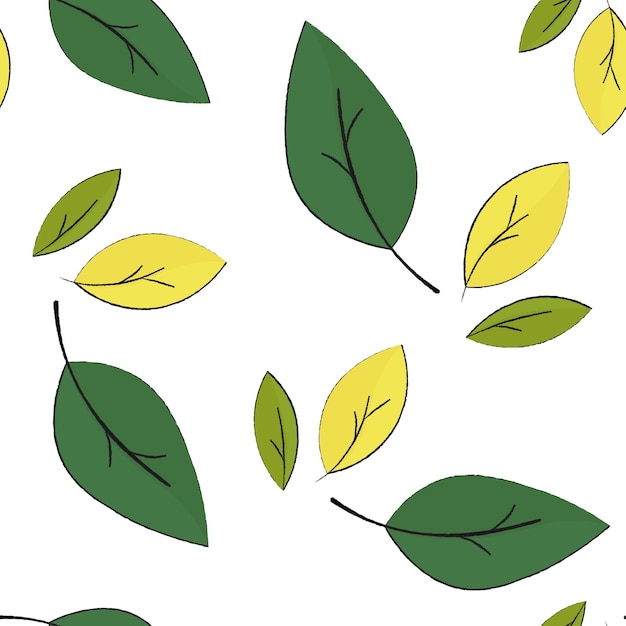 Seamless pattern with green leaves