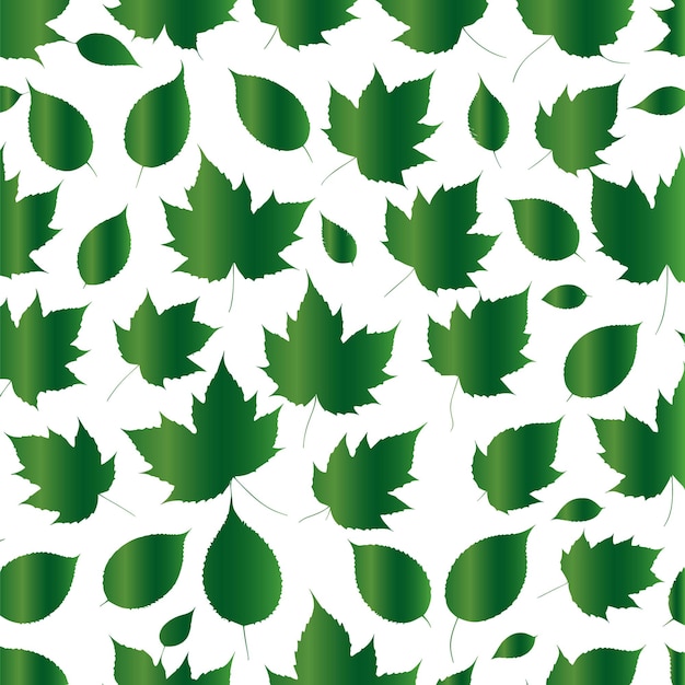 緑の葉とのシームレスなパターン