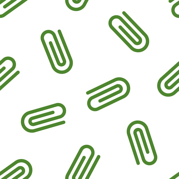 Seamless pattern with green paperclip