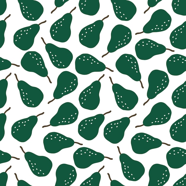 Seamless pattern with green pears