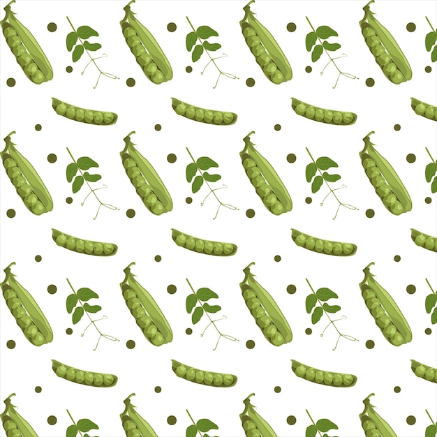 Seamless pattern with green peas