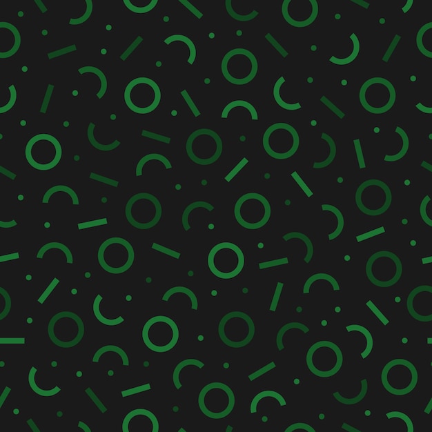 Seamless pattern with green shades memphis design