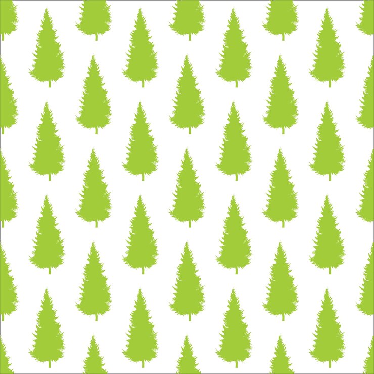 Vector seamless pattern with green spruce trees