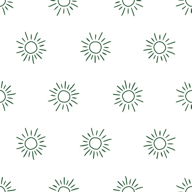 Vector seamless pattern with green suns