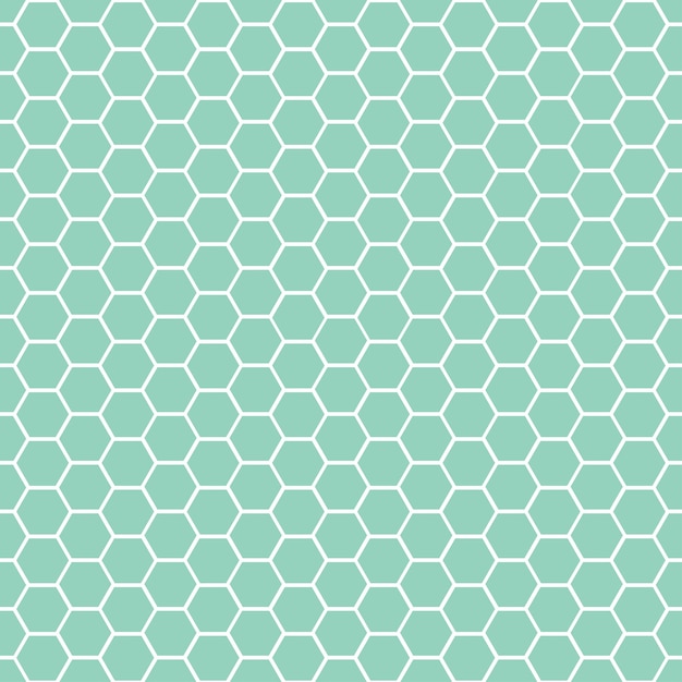 Seamless pattern with green and white honeycomb