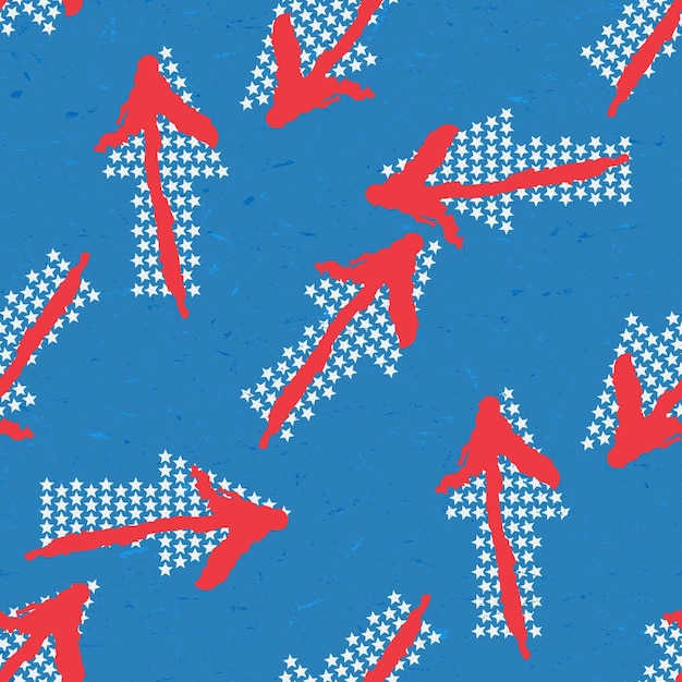 Seamless pattern with grungy arrows