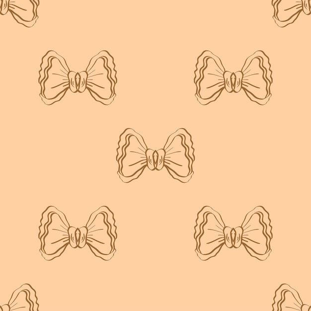 Vector seamless pattern with hand drawn bows can be used for textile and coth design wrapping paper poster banner web