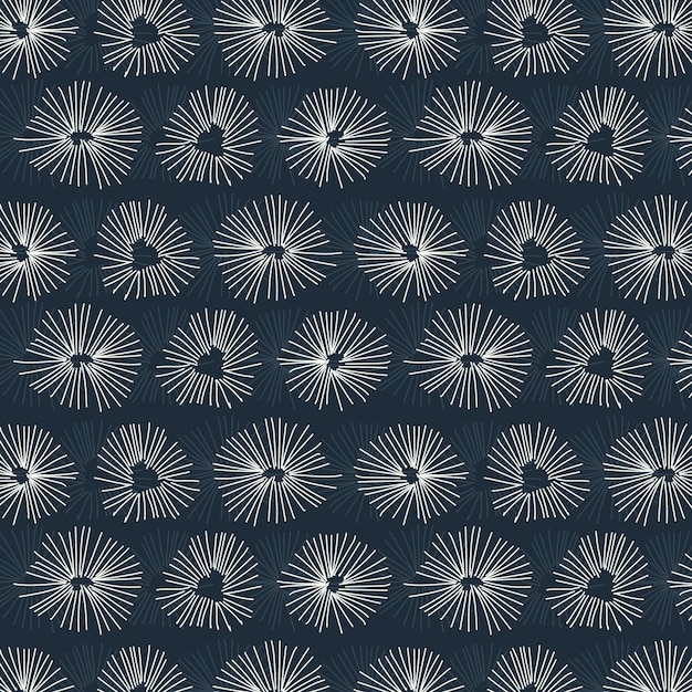 Seamless pattern with hand drawn doodle flowers Vector illustration